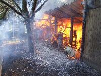 B2 - Gartenhausbrand