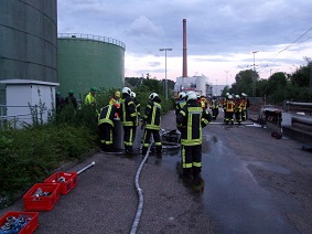 Gefahrstoffübung am Kohlekraftwerk Walheim